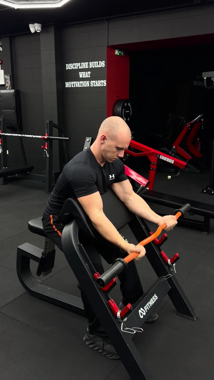 Biceps bench with ez bar